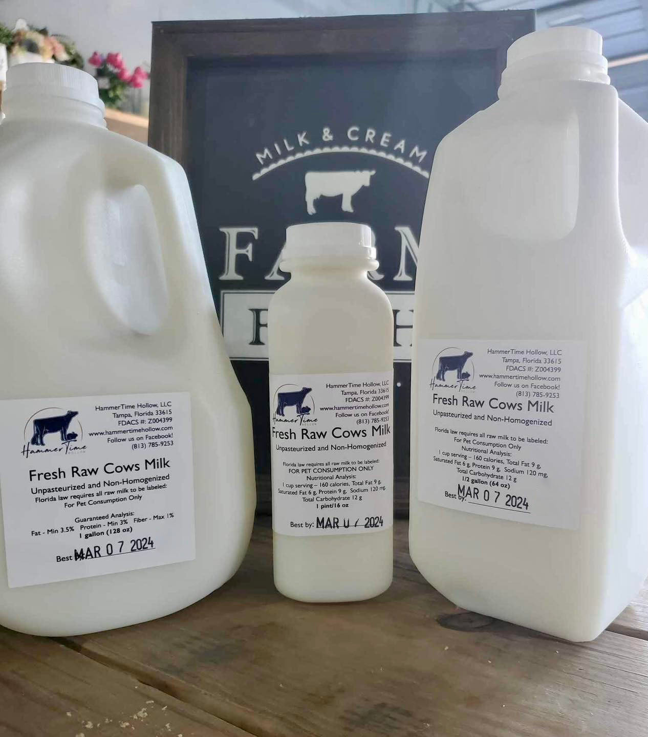 Raw Cows Whole Milk - Half Gallon